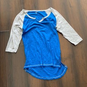 Indigo 3/4 sleeve t-shirt